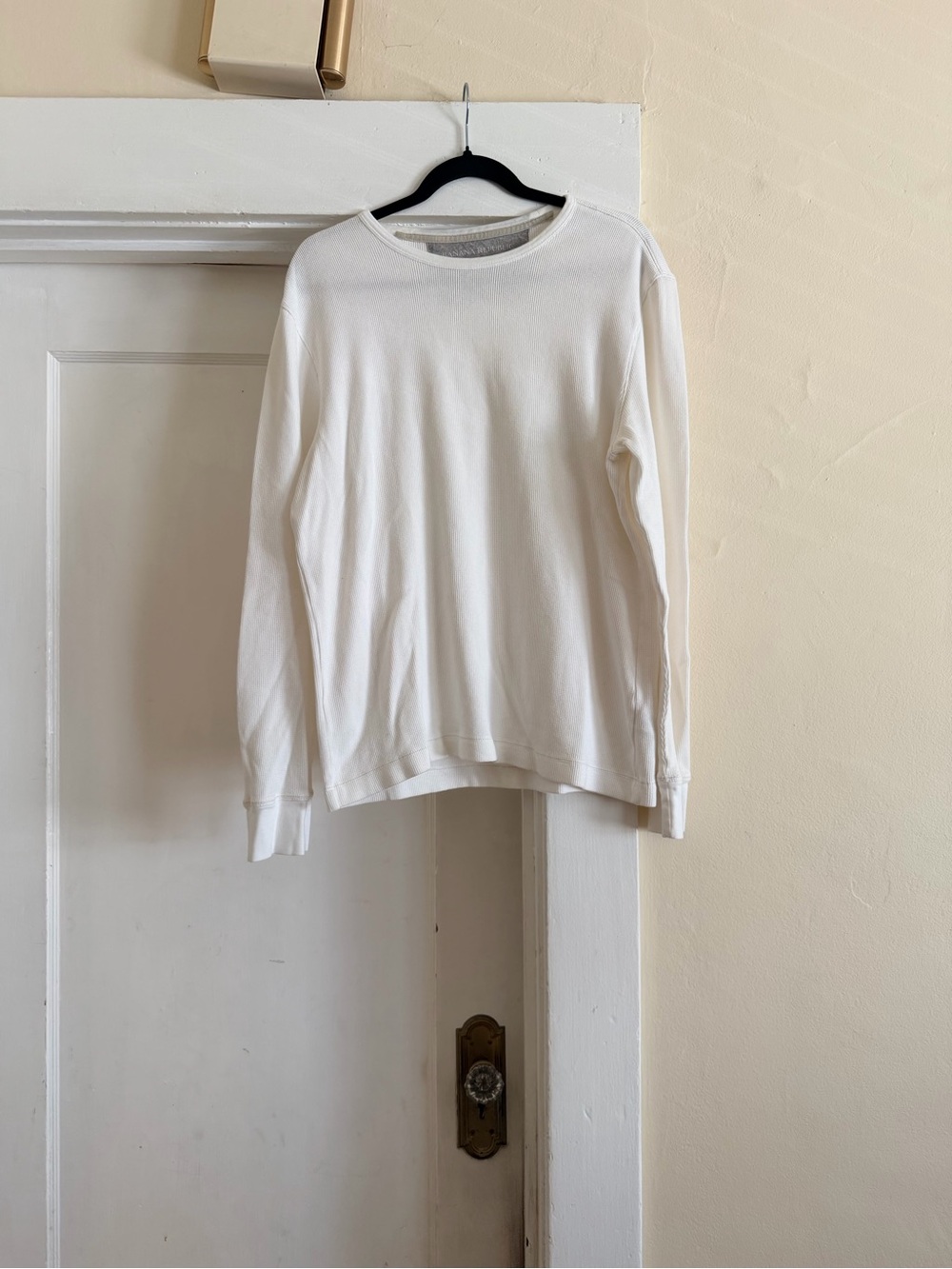 Banana Republic Men’s L Ivory Waffle Knit Thermal Long Sleeve